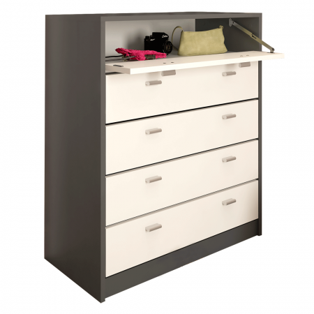 Mobilier Hol/Cuiere - Pantofar 5 compartimente, grafit/alb, VIVAT NEW TYP 4