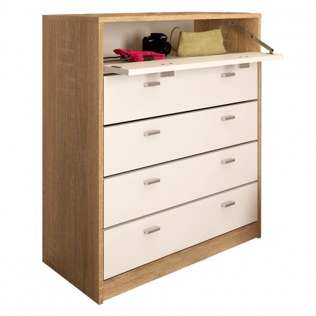 Mobilier Hol/Cuiere - Pantofar 5 compartimente, stejar sonoma/alb, VIVAT NEW TYP 4