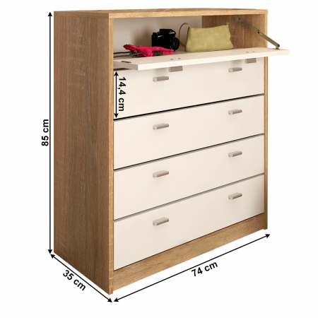 Pantofar 5 compartimente, stejar sonoma/alb, VIVAT NEW TYP 4 [2]