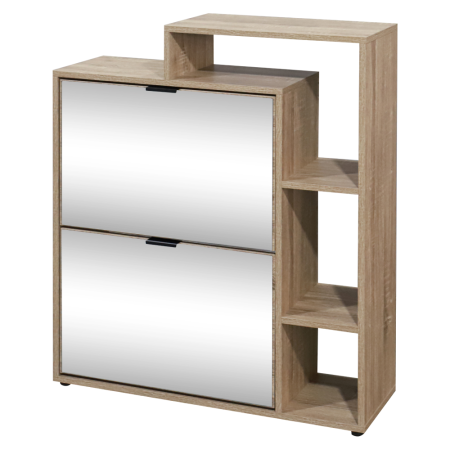 Mobilier Hol/Cuiere - Pantofar basculant cu oglindă, stejar sonoma, KENTIN TYP 1