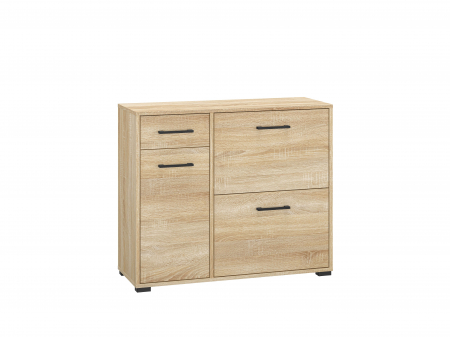Pantofar hol /dulap pantofi/incaltaminte, 90 cm lungime x 34 cm adancime x 76 cm inaltime, stejar sonoma , cu sertar si 3 usi , 6 rafturi incaltaminte, spatios, usi rabatabile, canturi abs ,Bortis [3]