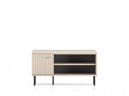 Pantofare Hol - Pantofar/dulap pantofi hol, 1 usa si raft ,bej crem casmir, pal+mdf casmir , 102x 55x34 cm, usa mdf cu model riflaj, picioare negre, butoni auriu, Bortis