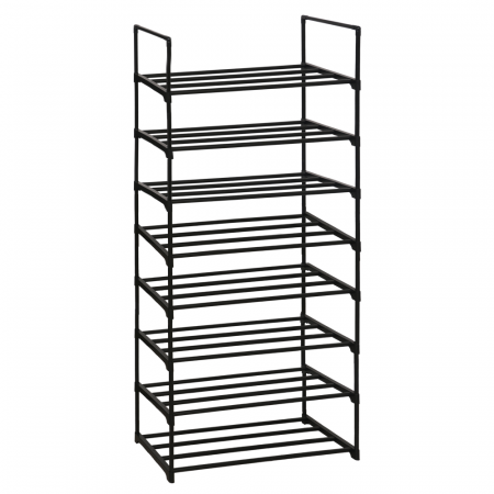 Pantofar/suport pantofar, negru, 8 rafturi , metal plastic, 65,5 cm lungime x30 cm adancime x138 cm inaltime [3]