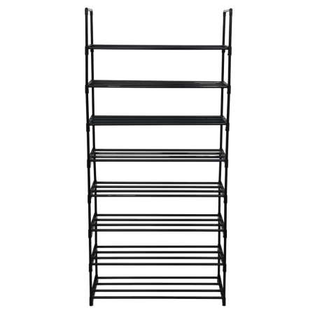 Pantofar/suport pantofar, negru, 8 rafturi , metal plastic, 65,5 cm lungime x30 cm adancime x138 cm inaltime [2]