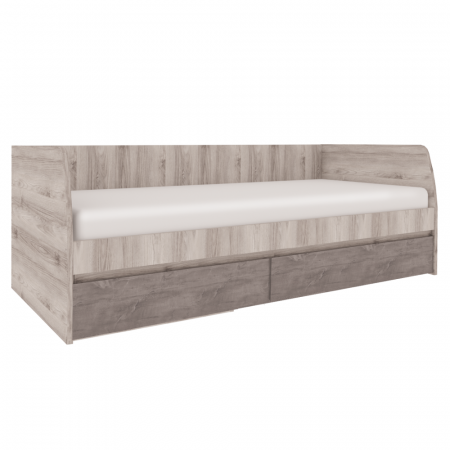 Paturi lemn & pal - Pat 2S, 90x200, castan Nairobi/onix, JESI NEW