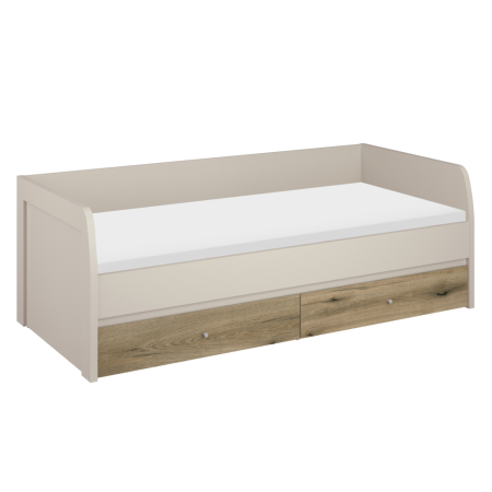 Paturi de 1 persoana - Pat, 90x200, caşmir/stejar evoke, KAROS 2S