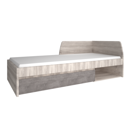 Dormitor - Pat, 90x200, castan Nairobi / onix, JESI NEW