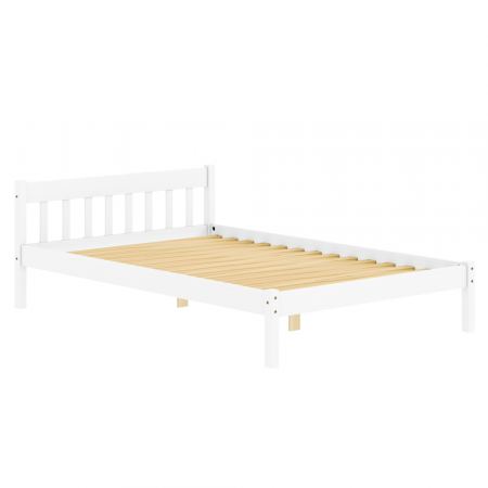 Pat cu grătar, alb, lemn de pin, 140x200, MAVIL [1]