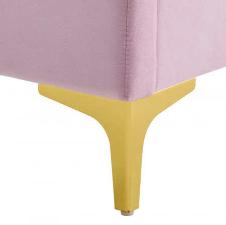 Pat cu grilă, 140x200, ţesătură roz Velvet, ISADORA [5]