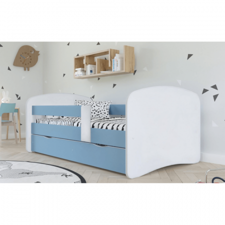 Pat cu lamele şi spaţiu de depozitare 90x200, alb/albastru, COCOLINO [4]