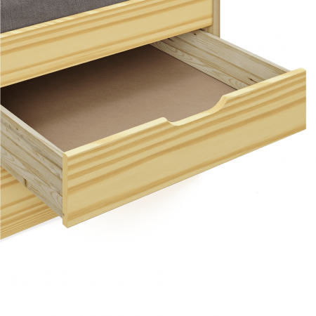 Pat cu pat extensibil, natural, lemn masiv, 90x200, MARINELLA NEW [4]