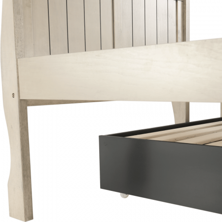 Pat cu pat suplimentar, alb antic, 90x200, ANTIKO [6]