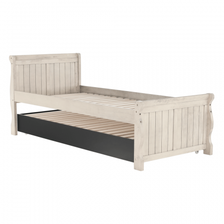 Pat cu pat suplimentar, alb antic, 90x200, ANTIKO [18]