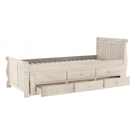 Pat cu pat suplimentar, alb antic, 90x200, ANTIKO [15]