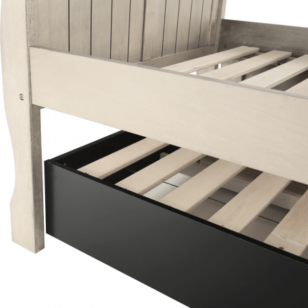 Pat cu pat suplimentar, alb antic, 90x200, ANTIKO [3]