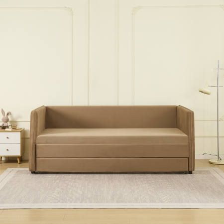 Pat cu pat suplimentar extensibil, maro, 90x200, TALNIA [13]