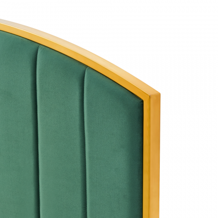 Pat cu somieră, 160x200, verde ţesătură Velvet/gold crom auriu, GEORGIA [6]