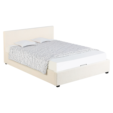 Paturi lemn & pal - Pat cu somieră, 180x200, alb, LUNELA