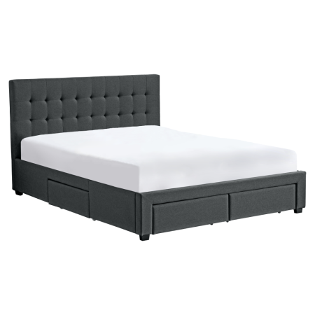 Pat cu somieră, 180x200, gri, MILARA [1]