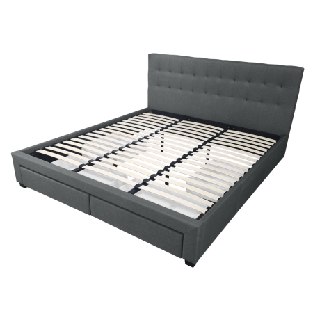 Pat cu somieră, 180x200, gri, MILARA [4]