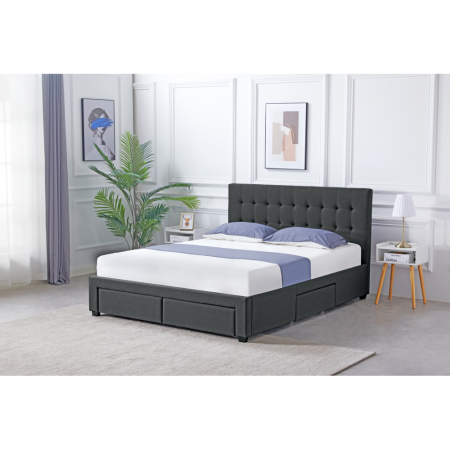 Pat cu somieră, 180x200, gri, MILARA [7]