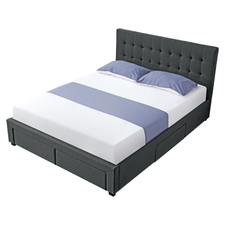Pat cu somieră, 180x200, gri, MILARA [3]