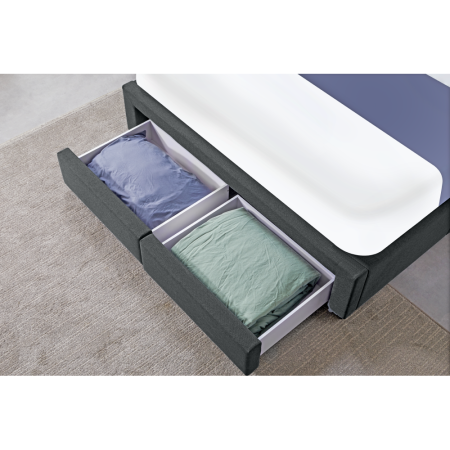 Pat cu somieră, 180x200, gri, MILARA [9]