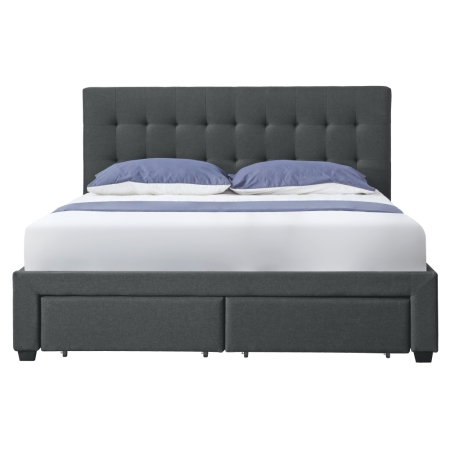 Pat cu somieră, 180x200, gri, MILARA [2]