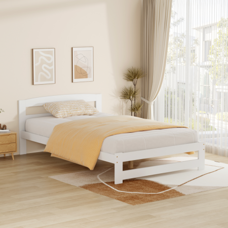 Pat cu somieră, alb, 120x200, AZRA [3]