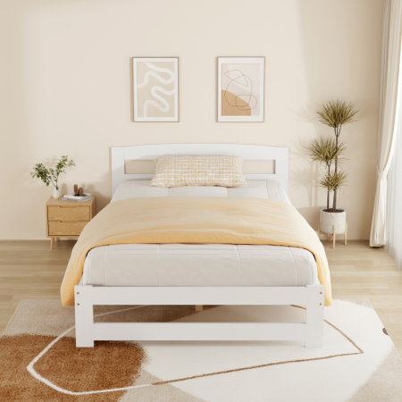 Pat cu somieră, alb, 120x200, AZRA [4]