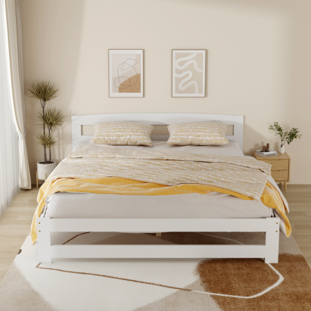 Pat cu somieră, alb, 160x200, AZRA [5]