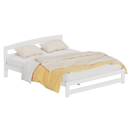 Paturi lemn & pal - Pat cu somieră, alb, 160x200, AZRA