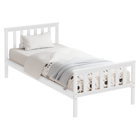 Toate Produsele - Pat cu somieră, alb, 90x200, ANATRA