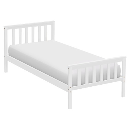 Pat cu somieră, alb, 90x200, ANATRA [1]