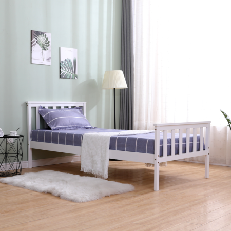 Pat cu somieră, alb, 90x200, ANATRA [4]