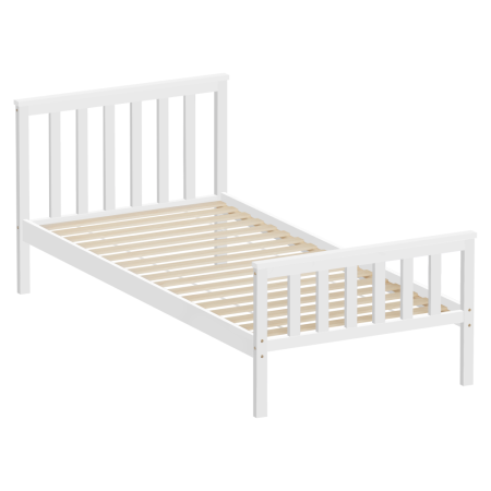 Pat cu somieră, alb, 90x200, ANATRA [2]