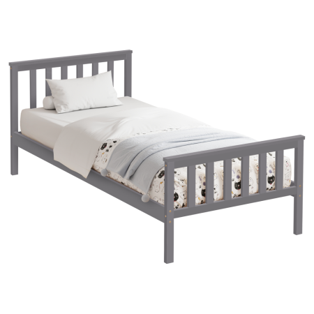 Toate Produsele - Pat cu somieră, gri, 90x200, ANATRA