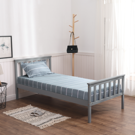 Pat cu somieră, gri, 90x200, ANATRA [4]