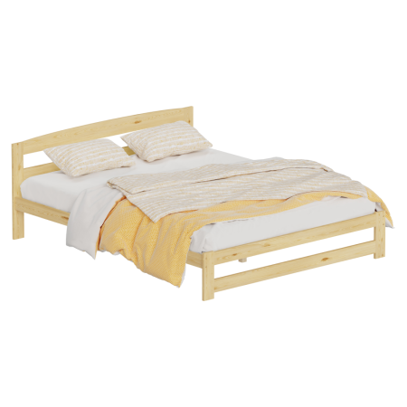 Paturi lemn & pal - Pat cu somieră, natural, 160x200, AZRA