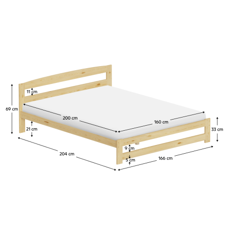Pat cu somieră, natural, 160x200, AZRA [1]
