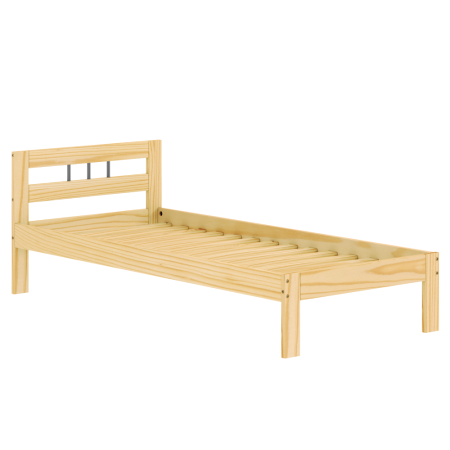 Pat cu somieră, natural, lemn de pin, 90x200, JONA NEW [2]