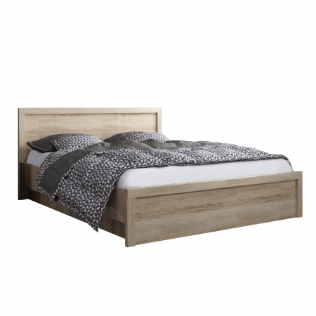 Dormitor - Pat cu spaţiu de depozitare, 140x200, stejar Sonoma, JESI