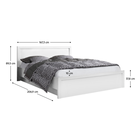 Pat cu spaţiu de depozitare, 160x200, alb, JESI NEW [1]