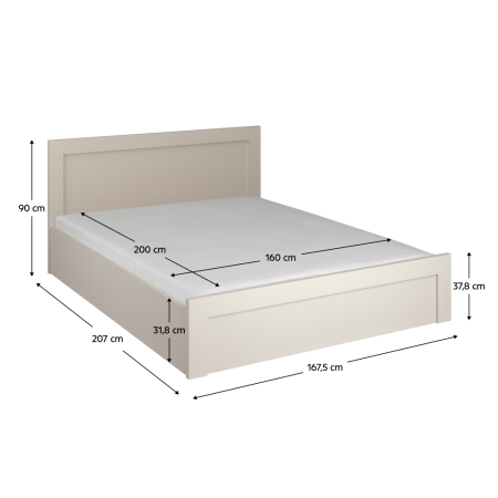 Pat cu spaţiu de depozitare, 160x200, caşmir, KAROS [1]