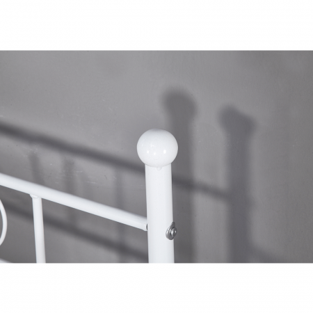 Pat din metal - de o persoană, alb, 90x200, ROZALI [7]