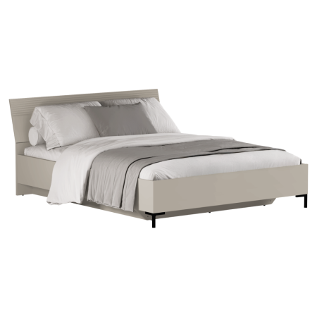 Paturi lemn & pal - Pat matrimonial, 160x200, gri-maroniu Taupe, DOMCA