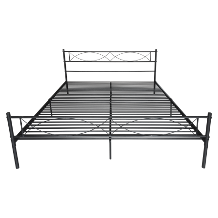Pat metalic cu somieră, 160x200, negru, STELVIA [3]