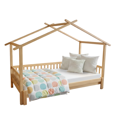 Toate Produsele - Pat Montessori cu pat suplimentar, natural, 90x200, KESIO