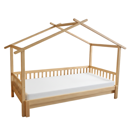 Pat Montessori cu pat suplimentar, natural, 90x200, KESIO [4]