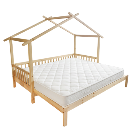 Pat Montessori cu pat suplimentar, natural, 90x200, KESIO [1]